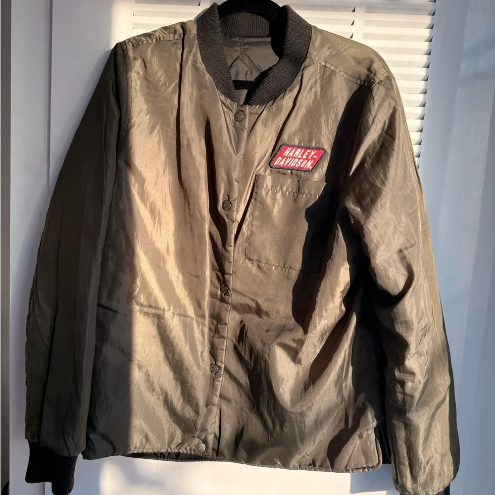 Reversible Harley-Davidson Black Quilted Jacket with Patch - Picture 5 of 5